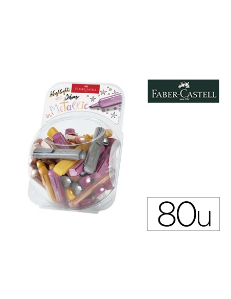 Rotulador faber fluorescente texliner 46 color metalico bombonera 80 unidades colores surtidos