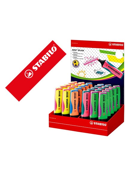 Rotulador stabilo boss splash 75 expositor sobremesa de 30 unidades colores surtidos