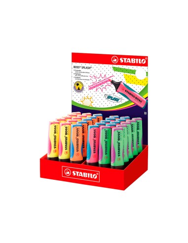 Rotulador stabilo boss splash 75 expositor sobremesa de 30 unidades colores surtidos