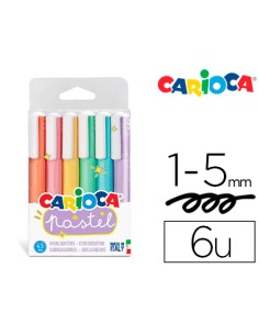 Rotulador carioca fluorescente pastel blister de 6 colores surtidos