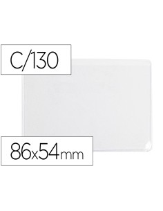 Funda portadocumento q connect dni 130 micras pvc transparente con unero 86x54 mm