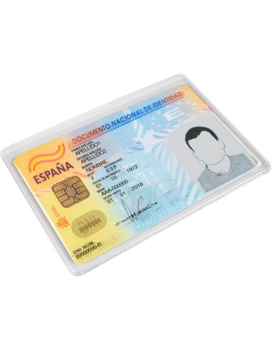 Funda portadocumento q connect dni 130 micras pvc transparente con unero 86x54 mm