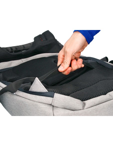 Mochila para portatil q connect 18 negra gris poliester impermeable 460x170x310 mm