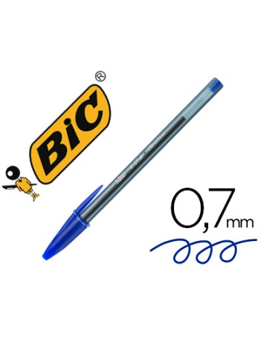 Boligrafo bic cristal ultrafine punta forma aguja 07 mm azul