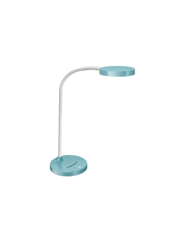 Lampara de oficina cep flex plastico led de 4w brazo flexible tactil color celeste 160x600 mm