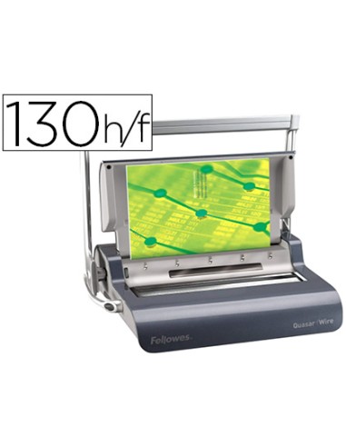Encuadernadora para espiral wire fellowes quasar doble espiral perfora 15 hojas tamano a4 encuaderna hasta