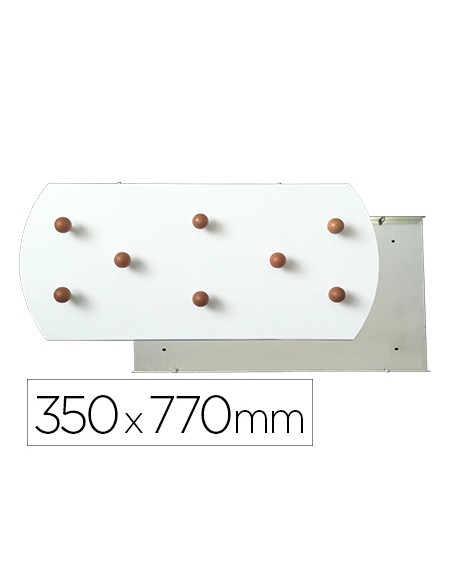 Perchero sie pared blanco 8 colgadores madera haya 350x770 mm