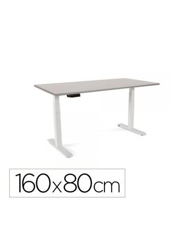Mesa de oficina rocada work 2002ab02 aluminio gris 160x80 cm