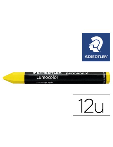 Cera staedtler para marcar amarillo lumocolor permanente omnigraph 236 caja de 12 unidades