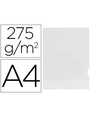 Subcarpeta cartulina gio plastificada presentacion 2 solapas din a4 blanco 275g m2