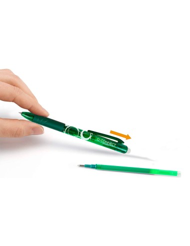 Recambio boligrafo q connect retractil kf11060 borrable verde caja de 3 unidades