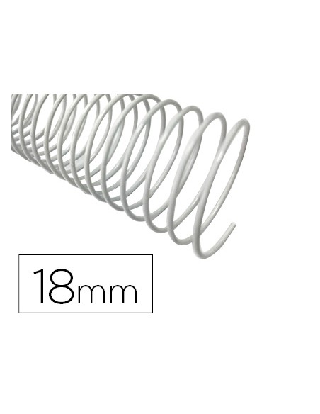 Espiral metalico q connect blanco 64 5 1 18mm 12mm caja de 100 unidades