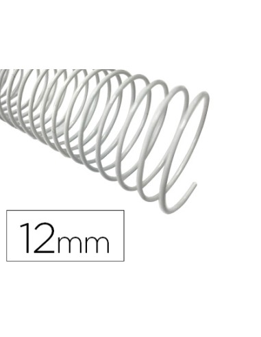 Espiral metalico q connect blanco 64 5 1 12 mm 1mm caja de 200 unidades