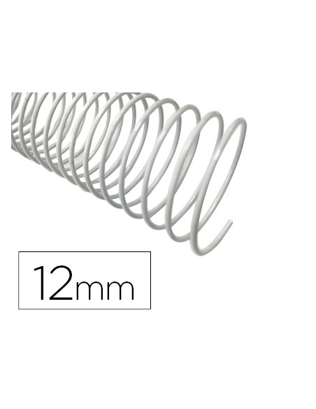 Espiral metalico q connect blanco 64 5 1 12 mm 1mm caja de 200 unidades