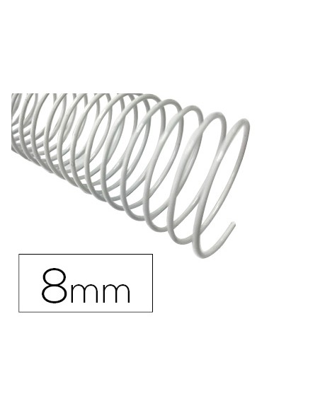 Espiral metalico q connect blanco 64 5 1 8 mm 1mm caja de 200 unidades