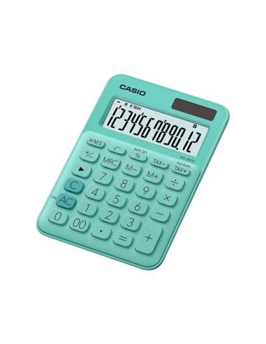 Calculadora casio ms 20uc gn sobremesa 12 digitos tax color verde