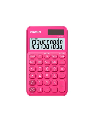 Calculadora casio sl 310uc rd bolsillo 10 digitos tax tecla doble cero color fucsia
