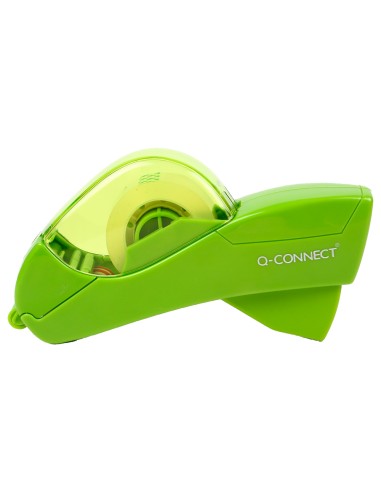 Portarrollo q connect automatico plastico para cintas de 12 y 19 mm color verde incluye 2 cintas