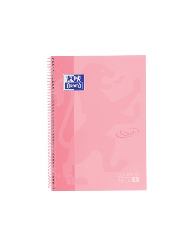 Cuaderno espiral oxford ebook 1 school touch te din a4 80 hojas cuadro 5 mm con margen flamingo pastel