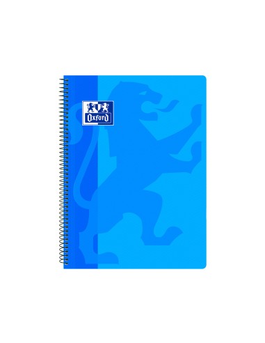 Cuaderno espiral oxford school classic tapa polipropileno folio 80 hojas cuadro 4 mm con margen azul