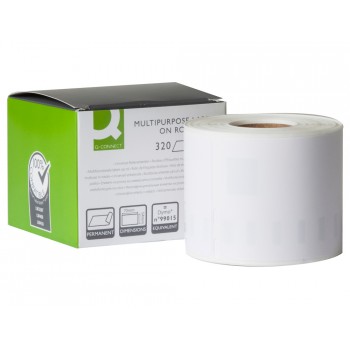 Etiqueta adhesiva q connect kf18540 compatible dymo 99015 tamano 54x70 mm caja con 320 etiquetas