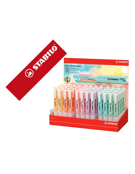 Rotulador stabilo fluorescente swing cool pastel expositor de 48 unidades colores surtidos