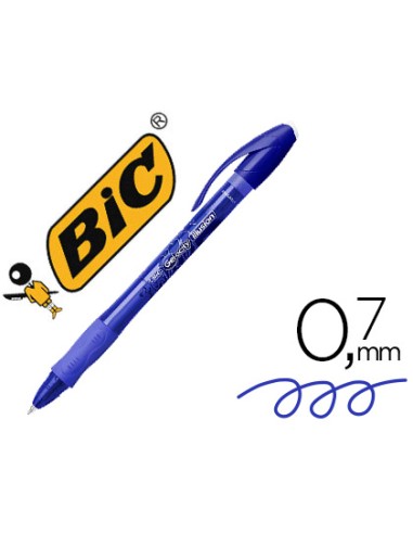 Boligrafo bic gelocity illusion borrable azul punta de 07 mm