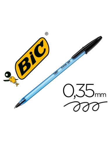 Boligrafo bic cristal soft negro punta de 12 mm