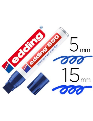 Rotulador edding marcador permanente 850 azul punta biselada 5 15 mm recargable