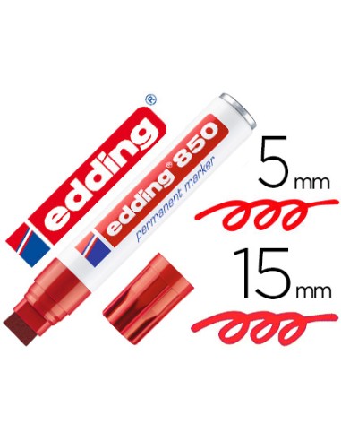 Rotulador edding marcador permanente 850 rojo punta biselada 5 15 mm recargable