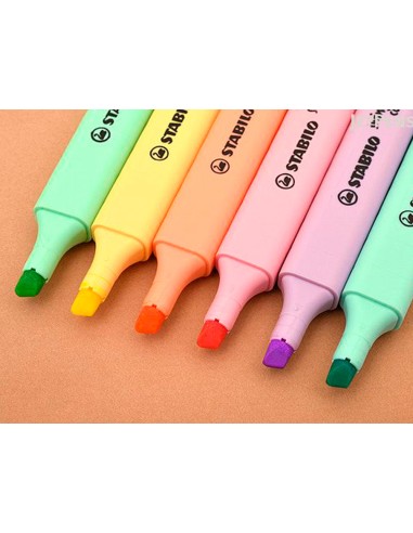 Rotulador stabilo fluorescente swing cool color pastel bolsa de 6 unidades colores surtidos