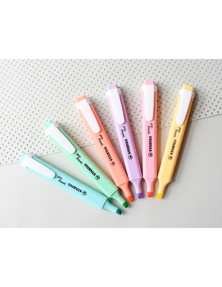Rotulador stabilo fluorescente swing cool color pastel bolsa de 6 unidades colores surtidos