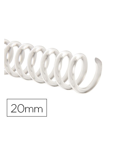Espiral plastico q connect transparente 32 5 1 20mm 2mm caja de 100 unidades