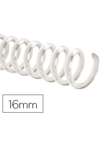 Espiral plastico q connect transparente 32 5 1 16mm 2mm caja de 100 unidades