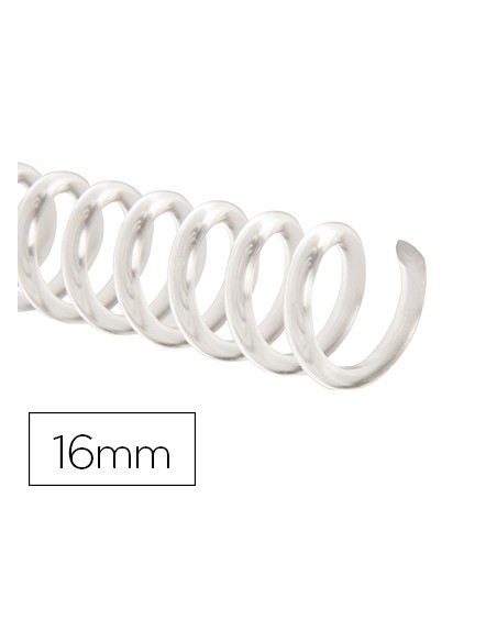 Espiral plastico q connect transparente 32 5 1 16mm 2mm caja de 100 unidades