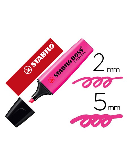 Rotulador stabilo boss fluorescente 70 magenta