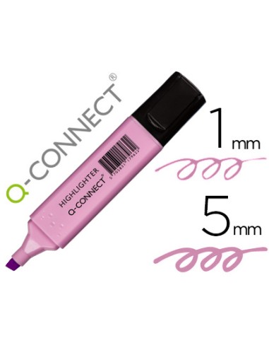 Rotulador q connect fluorescente pastel violeta punta biselada