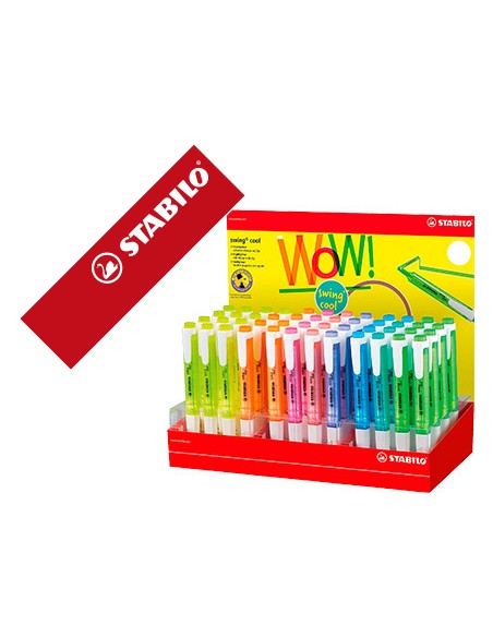 Rotulador stabilo fluorescente swing cool expositor de 48 unidades colores surtidos