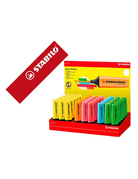 Rotulador stabilo boss fluorescente 70 expositor de 45 unidades colores surtidos