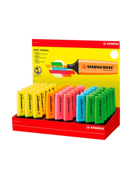 Rotulador stabilo boss fluorescente 70 expositor de 45 unidades colores surtidos
