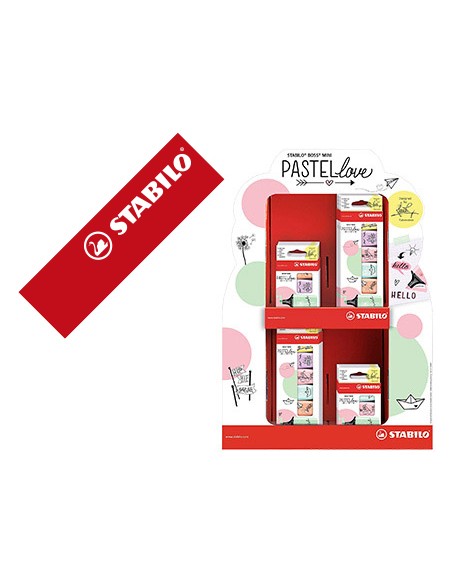 Rotulador stabilo boss mini pastel love expositor de 72 unidades colores surtidos