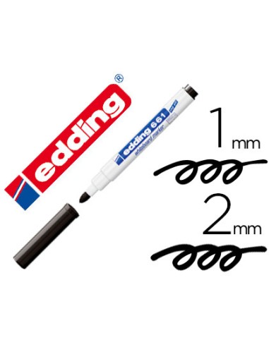 Rotulador edding para pizarra blanca 661 color negro punta redonda 1 2 mm