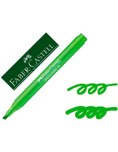 Rotulador faber fluorescente textliner 38 verde