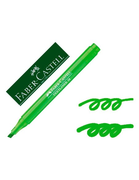 Rotulador faber fluorescente textliner 38 verde