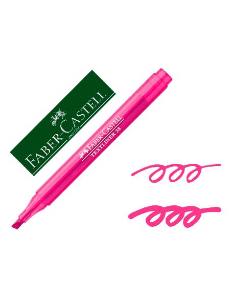 Rotulador faber fluorescente textliner 38 rosa