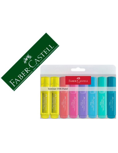 Rotulador faber fluorescente 1546 color pastel estuche 8 unidades surtidas