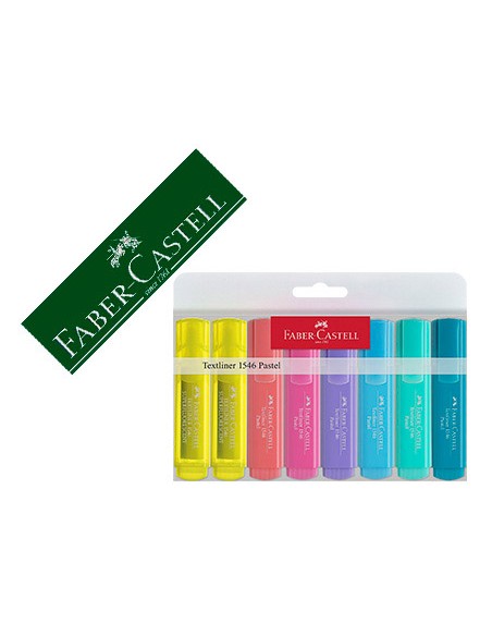 Rotulador faber fluorescente 1546 color pastel estuche 8 unidades surtidas