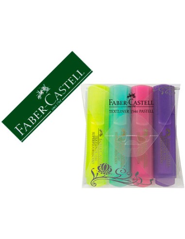 Rotulador faber fluorescente 1546 color pastel estuche 4 unidades surtidas