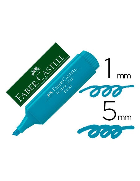 Rotulador faber fluorescente 1546 color pastel azul turquesa