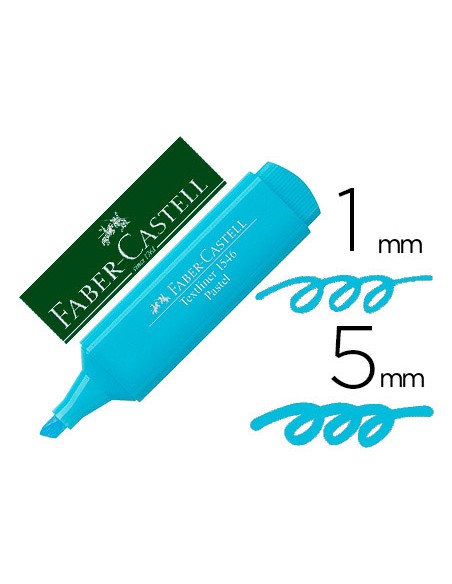 Rotulador faber fluorescente 1546 color pastel azul